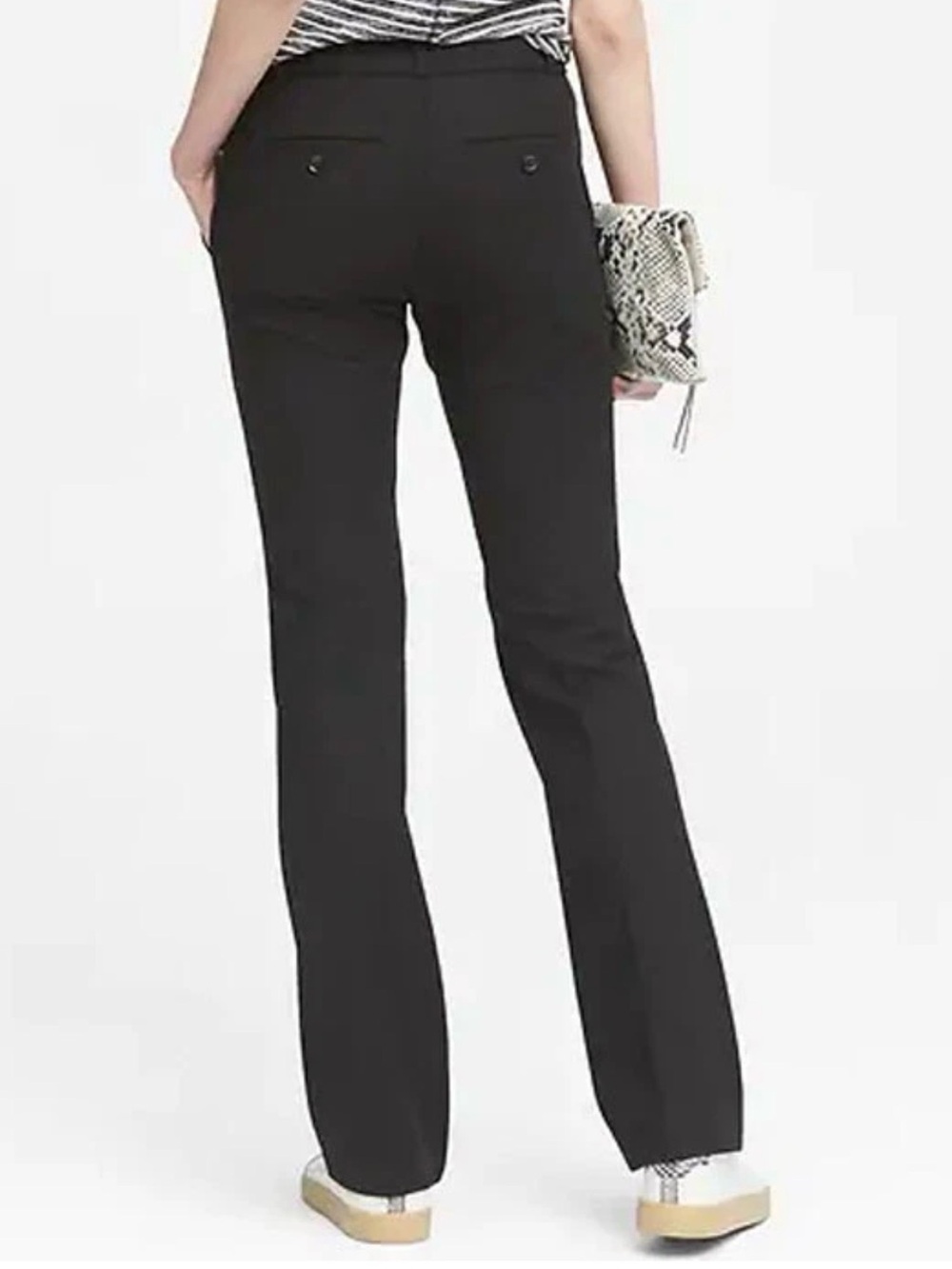 Banana Republic $98 Logan Trouser Slim Washable Bi-Stretch Pant Size 2 Black - Picture 2 of 11